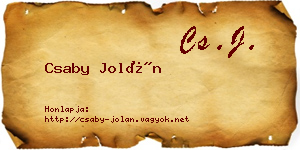 Csaby Jolán névjegykártya