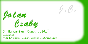 jolan csaby business card